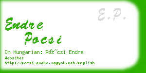 endre pocsi business card